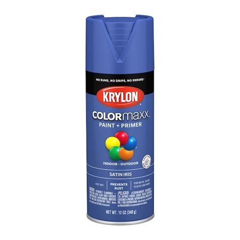 Krylon Colormaxx Satin Iris Spray Paint And Primer In One Net Wt 12