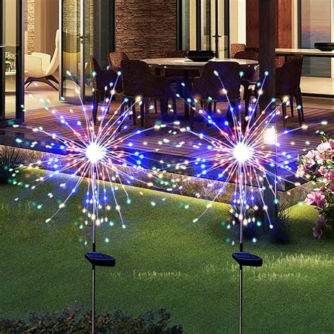 Solar Garden Lights Outdoor Waterproof 2 Pack Solar Powered Firework