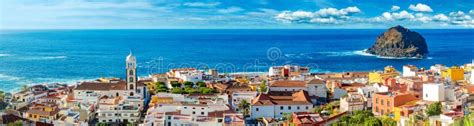 Tenerife Island Scenery.Ocean and Beautiful Stone,panoramic View of Garachico Beach Stock Image ...