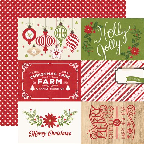 I Love Christmas 4x6 Journaling Cards 12x12 Patterned Paper Echo