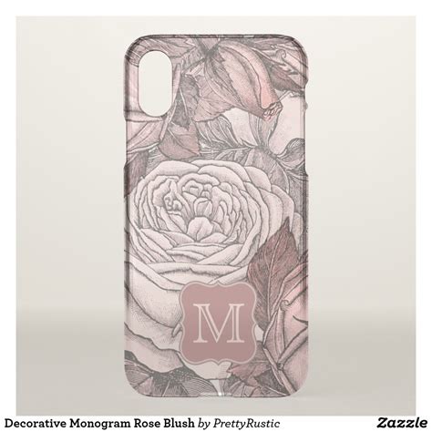 Decorative Monogram Rose Blush Iphone X Case Rose Iphone Case Iphone