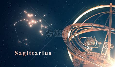 Zodiac星座射手座和蓝色背景上的气球插画图片下载 正版图片402311913 摄图网