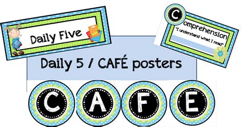 Classroom Freebies Too Cafe And Daily Five Posters In Different Colors