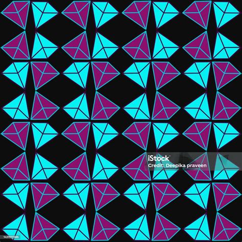 Square Based Pyramid Geometric Seamless Pattern Stock Illustration