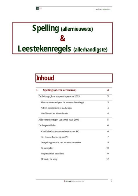 Pdf Een Communicatieplan Maken · Spelling And Leestekens 2 © Pp In Taal