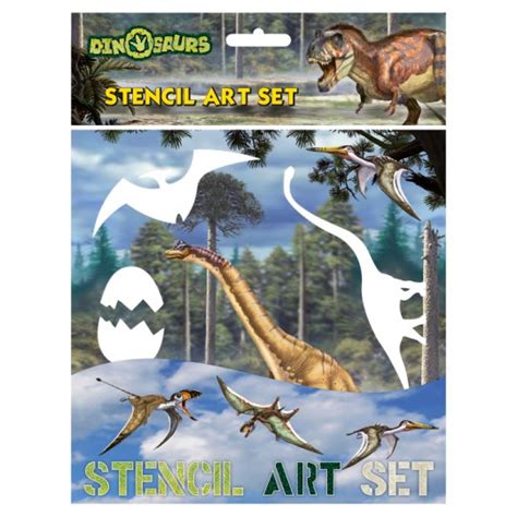 Dinosaurs Stencil Art Set Tesco Groceries