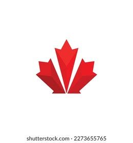 Canadian Maple Leaf Logo Template Stock Vector Royalty Free