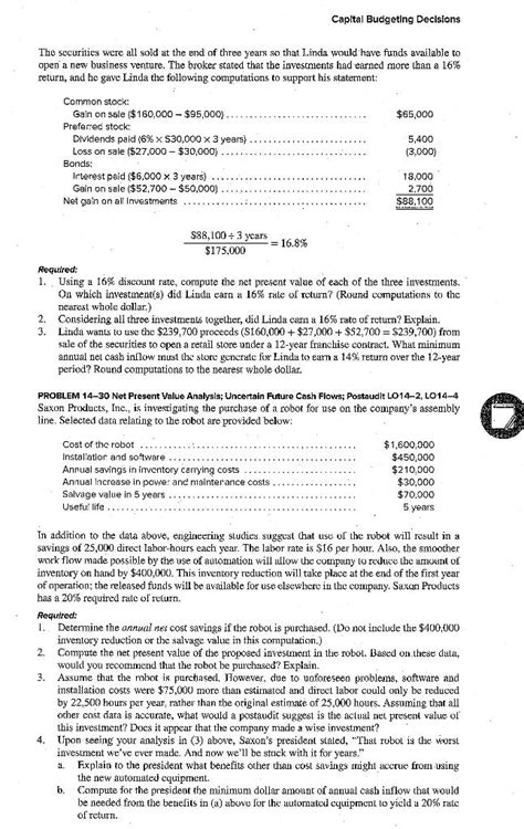 CASE 14 32 Net Present Value Analysis Of A New Chegg