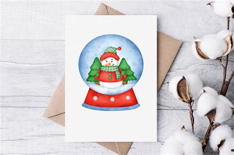 Watercolor Snow globe clipart :: Behance