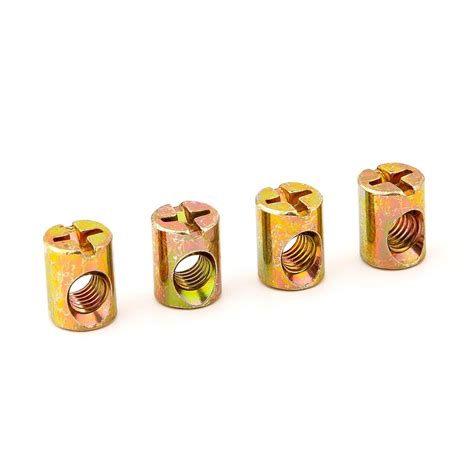 4 PCS M6 Spring Loaded Barrel Nuts Slotted Barrel Nuts Cross Dowels