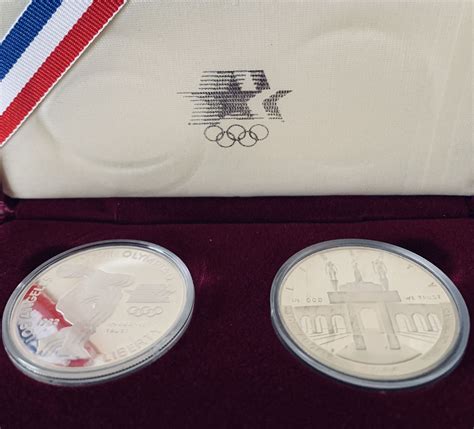 S S Los Angeles Olympic Coins Both Silver Proof