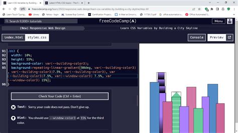 Learn CSS Variables By Building A City Skyline Step 60 HTML CSS