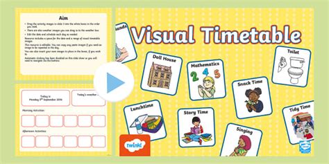 Interactive Visual Timetable Nursery PowerPoint Twinkl