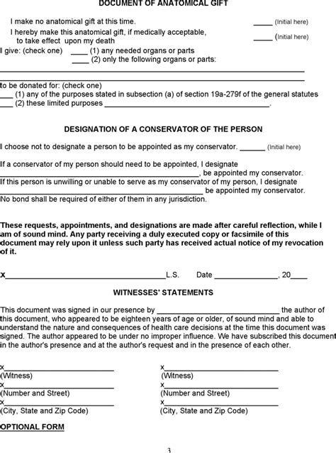 Free Connecticut Advance Health Care Directive Form Pdf Kb