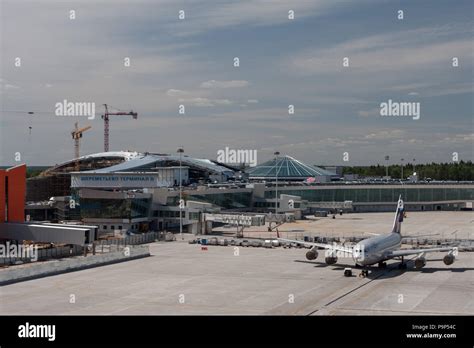 The terminal D construction at Sheremetyevo airport, Moscow, Russia ...