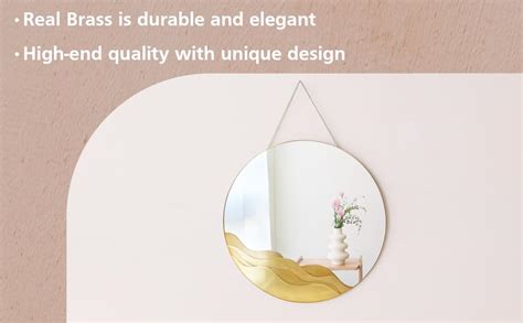 Amazon FONDAZZA Hanging Wall Mirror Gold Brass Wave Design Wall