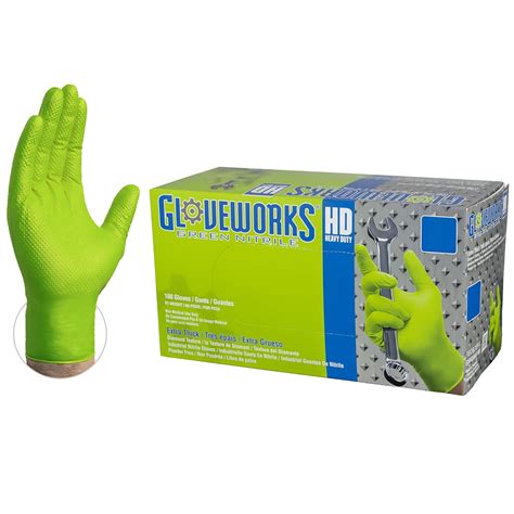 AMMEX GWGN48100 BX Nitrile Gloves Gloveworks Disposable Powder