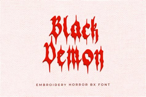 Black Demon Embroidery Font - Font Kong