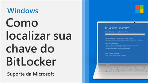 Como localizar sua chave de recuperação do BitLocker Microsoft YouTube