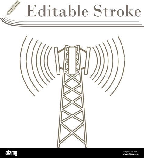 Cellular Broadcasting Antenna Icon Editable Stroke Simple Design