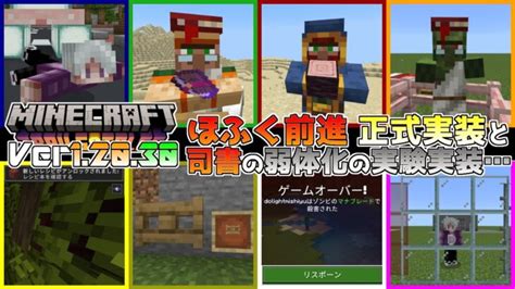 【統合版マイクラ】ver12030 ほふく前進の正式実装に司書取引の弱体化 ～最新のアップデート情報～【switchwin10pe