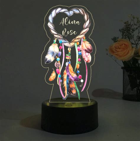 Jessemade Fr Lampe De Chevet Amour Coeur Et Plume Led Lumi Res