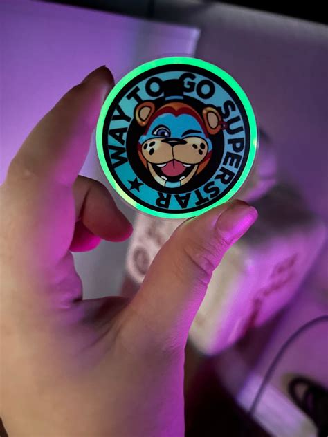 Fnaf Security Breach Way To Go Superstar Glow In The Dark Sticker