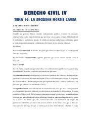 t16 y 17 pdf DERECHO CIVIL IV TEMA 16 LA SUCESIÓN MORTIS CAUSA 1 EL