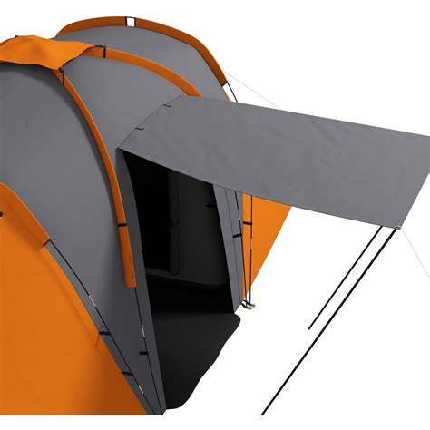 4-6 Man Tunnel Tent with 2 Bedroom and Living Area, Grey and Blue