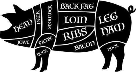 Pig Pork Butcher Chart SVG Download Vector No Physical Product Will Be ...