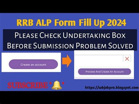 Rrb Alp Form Fill Up Please Check Undertaking Box Before