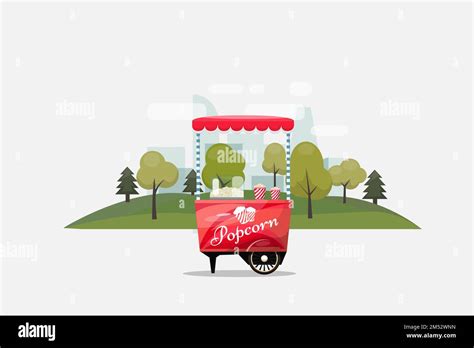 Popcorn Cart Kiosk On Wheels Retailers Sweets And Confectionery