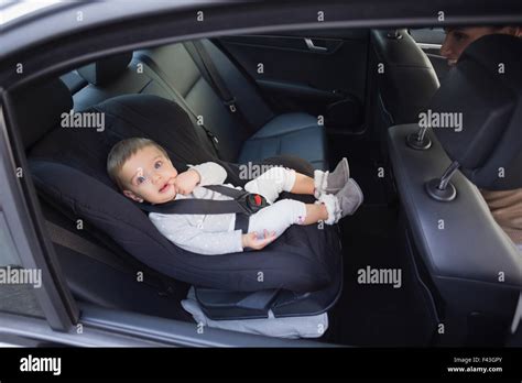 Cute Baby In A Car Seat Stock Photo Alamy