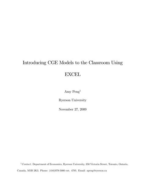 Pdf Introducing Cge Models To The Classroom Using Dokumen Tips