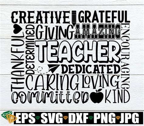 Teacher Subway Art Svg Teacher Appreciation Cut File Teacher