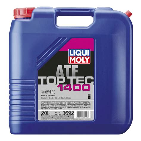 Original LIQUI MOLY Automatikgetriebeöl Top Tec ATF 1400 20 Liter