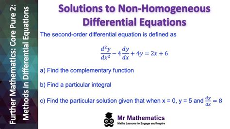 General Solutions To Second Order Differential Equations Mr