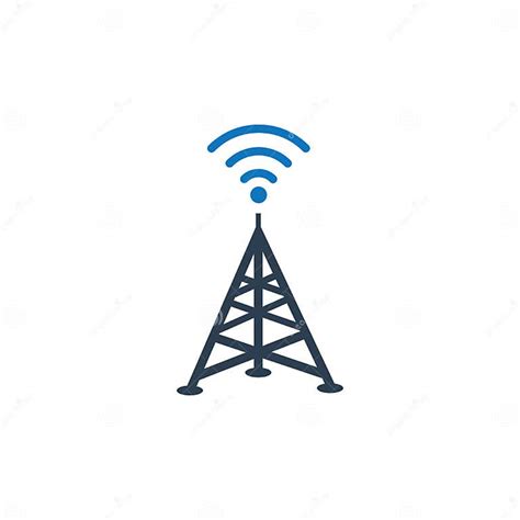 Cell Phone Tower Icon Radio Tower Mast With Radio Waves For