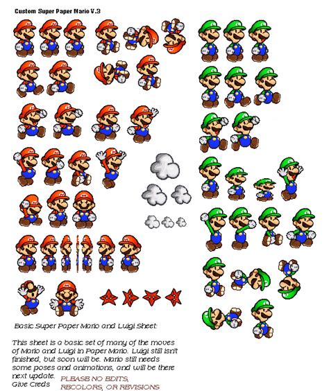 Paper Mario And Luigi Sprites By Tehmr21 On Deviantart