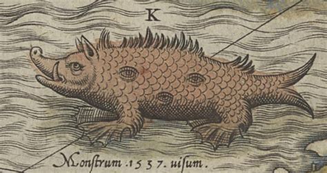 Old Map Sea Monsters Alayne Lisabeth