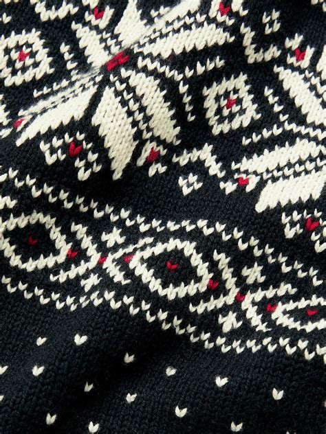 Polo Ralph Lauren Fair Isle Cotton And Cashmere Blend Jacquard Sweater Black Polo Ralph Lauren