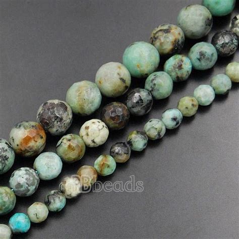 Natural Faceted African Turquoise Beads Mm Mm Mm Round Turquoise