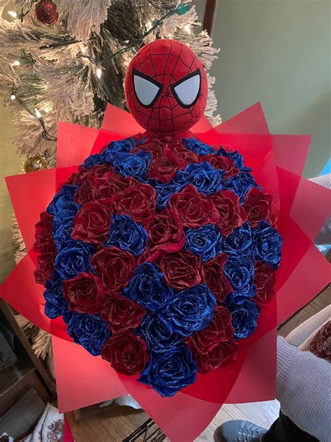 50 Glitter Spider Man Eternal Rose Bouquet Etsy