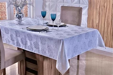 Toalha De Mesa Jacquard Lisa M Lugares Branca Mercadolivre