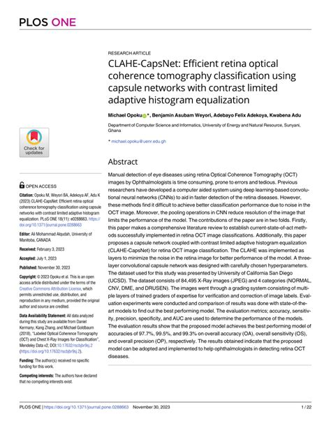 PDF CLAHE CapsNet Efficient Retina Optical Coherence Tomography