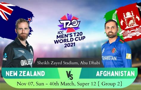 T20 World Cup 2021 Match 40 Afghanistan V New Zealand At Abu Dhabi