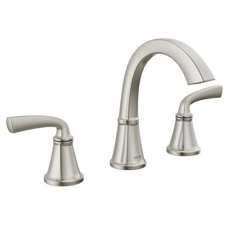 Delta Geist 8 In Widespread Double Handle Bathroom Faucet In Spotshield Brushed Nickel 35864lf