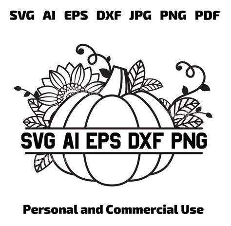 Thanksgiving SVG Split Monogram SVG Pumpkin Svg Fall SVG Digital