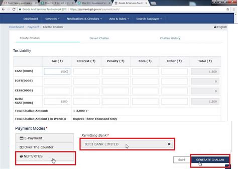 How To Pay Gst Challan Through Neft Gst Challan Format