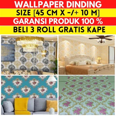 Jual Wallpaper Stiker Dinding Walpaper Dinding Motif Batik Elegan